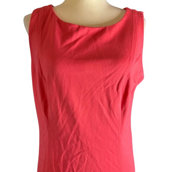 Talbots Sleeveless Fit & Flare Dress, Coral Red, Women's Size 10 - Picture 3 of 8